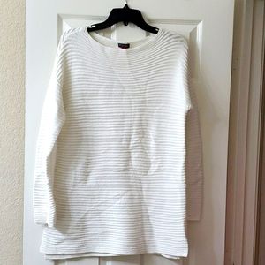 Vince Camuto White Long Sleeve Ribbed Sweater